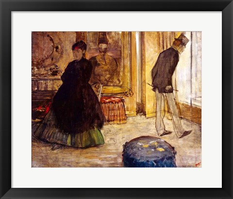 Framed Interior with Two Figures, 1869 Print