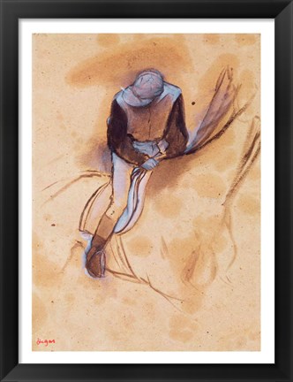 Framed Jockey flexed forward standing in the saddle Print