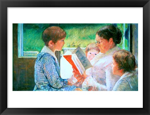 Framed Mrs Cassatt Reading to her Grandchildren, 1888 Print