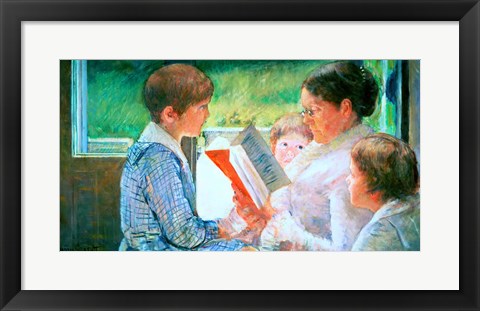 Framed Mrs Cassatt Reading to her Grandchildren, 1888 Print