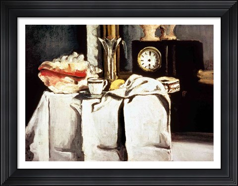 Framed Black Marble Clock, c.1870 Print