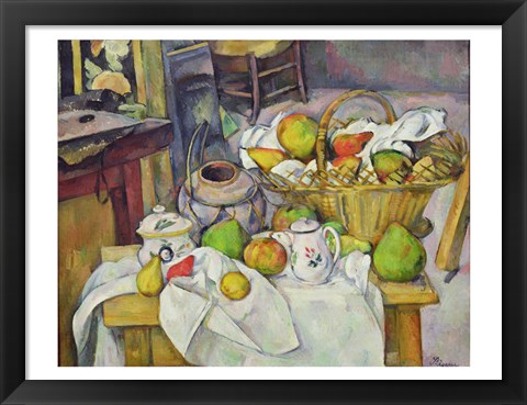 Framed Still life with basket Print