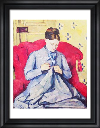 Framed Madame Cezanne sewing Print