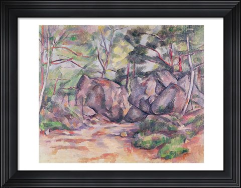 Framed Woodland with Boulders, 1893 Print