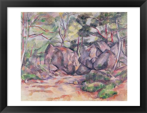 Framed Woodland with Boulders, 1893 Print