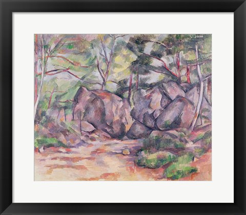 Framed Woodland with Boulders, 1893 Print