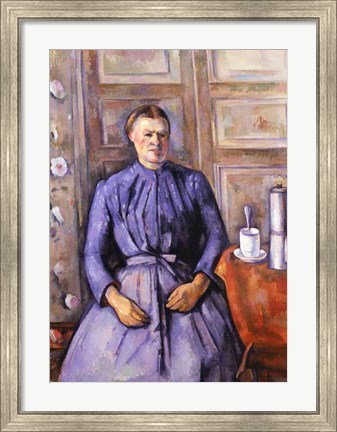 Framed Woman with a Coffee Pot Print