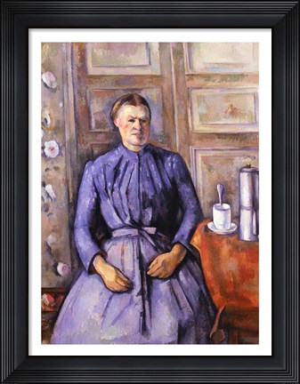 Framed Woman with a Coffee Pot Print