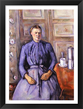 Framed Woman with a Coffee Pot Print