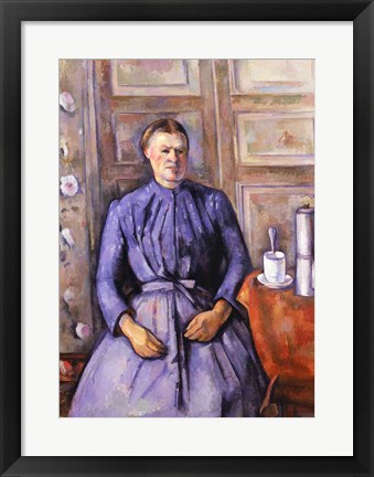 Framed Woman with a Coffee Pot Print