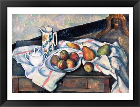 Framed Still Life of Peaches and Pears Print