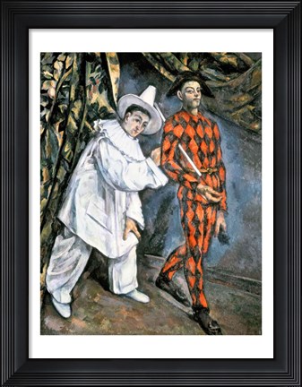 Framed Pierrot and Harlequin Print