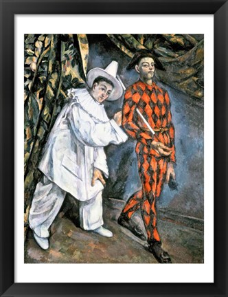 Framed Pierrot and Harlequin Print