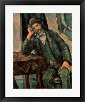 Framed Man Smoking a Pipe Print
