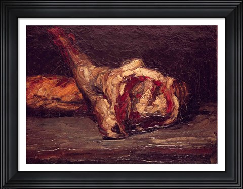 Framed Still Life of a Leg of Mutton and Bread, 1865 Print