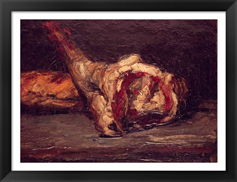 Framed Still Life of a Leg of Mutton and Bread, 1865 Print