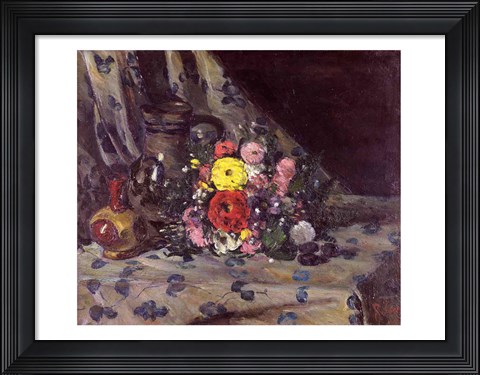 Framed Bouquet of Yellow Dahlias Print