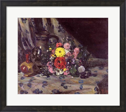 Framed Bouquet of Yellow Dahlias Print