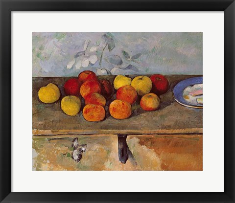 Framed Still life of apples and Biscuits Print