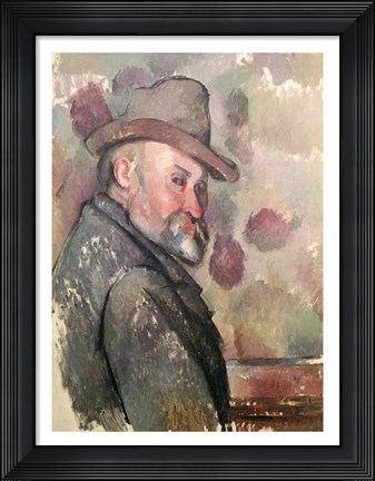 Framed Self Portrait with Hat Print