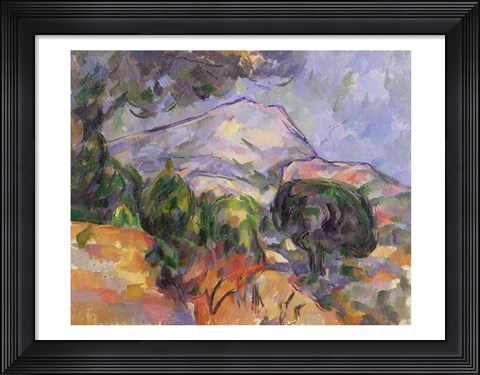 Framed Montagne Sainte-Victoire au-dessus de la route du Tholonet Print