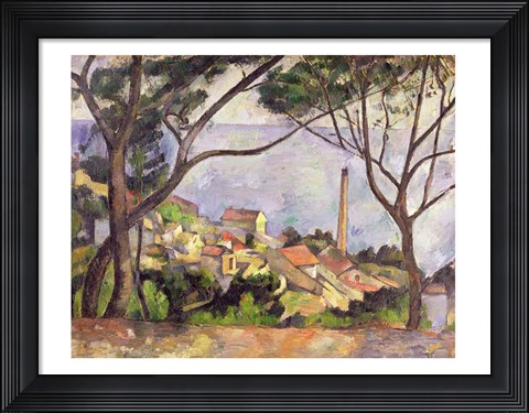 Framed Sea at l&#39;Estaque, 1878 Print