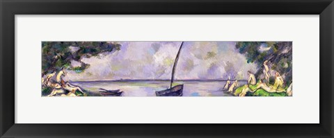 Framed Boat and Bathers Print