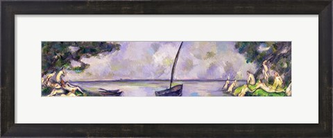 Framed Boat and Bathers Print