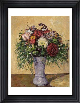 Framed Bouquet of Flowers in a Vase, c.1877 Print
