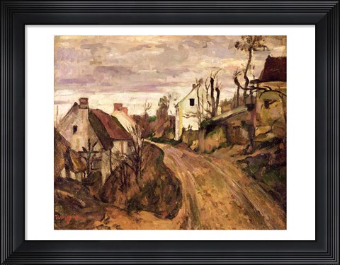 Framed Village Road, Auvers, c.1872-73 Print