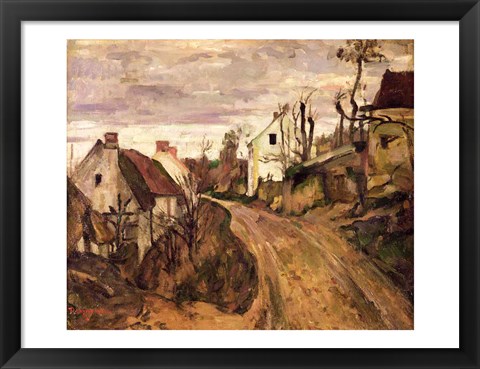 Framed Village Road, Auvers, c.1872-73 Print