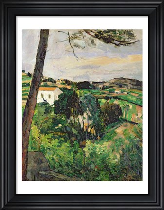 Framed Landscape with red roof or The pine at the Estaque, 1875-76 Print