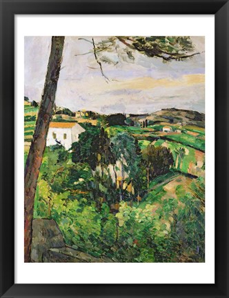 Framed Landscape with red roof or The pine at the Estaque, 1875-76 Print