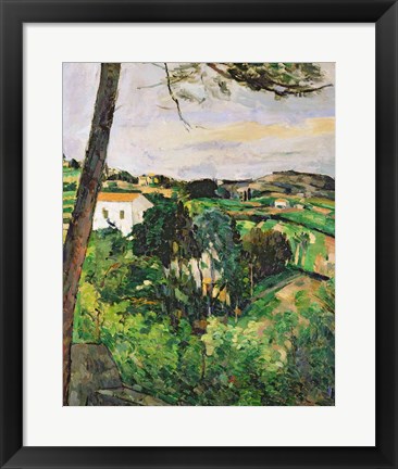 Framed Landscape with red roof or The pine at the Estaque, 1875-76 Print
