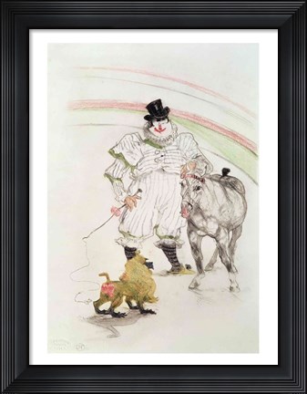 Framed At the Circus: performing horse and monkey, 1899 Print