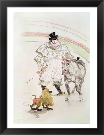 Framed At the Circus: performing horse and monkey, 1899 Print