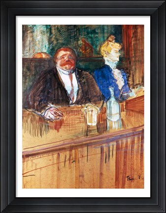 Framed In the Bar: The Fat Proprietor and the Anaemic Cashier, 1898 Print