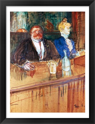 Framed In the Bar: The Fat Proprietor and the Anaemic Cashier, 1898 Print