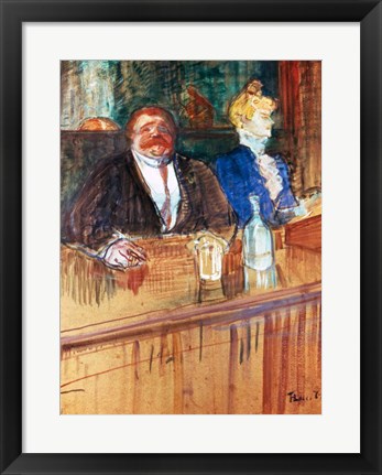 Framed In the Bar: The Fat Proprietor and the Anaemic Cashier, 1898 Print