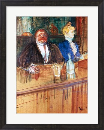 Framed In the Bar: The Fat Proprietor and the Anaemic Cashier, 1898 Print