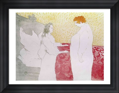 Framed Woman in Bed, Profile - Waking Up, 1896 Print