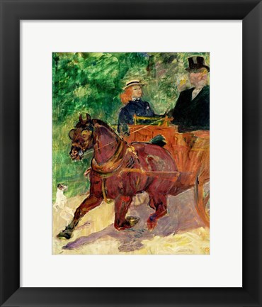 Framed Cob Harnessed to a Cart, 1900 Print