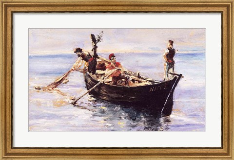 Framed Fishing Boat, 1881 Print