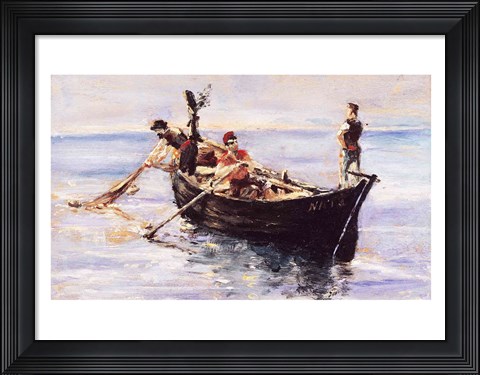 Framed Fishing Boat, 1881 Print
