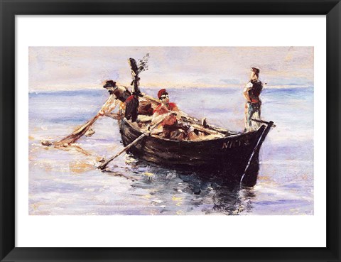 Framed Fishing Boat, 1881 Print