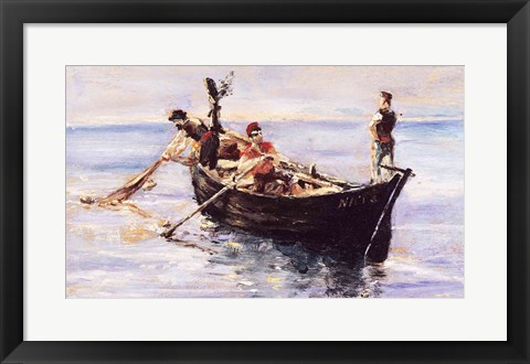 Framed Fishing Boat, 1881 Print