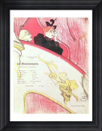 Framed Cover of a programme for &#39;Le Missionaire&#39; at the Theatre Libre Print