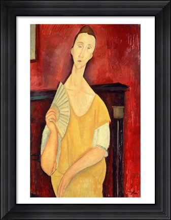 Framed Woman with a Fan Print