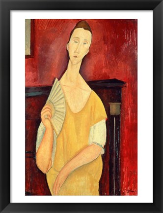 Framed Woman with a Fan Print