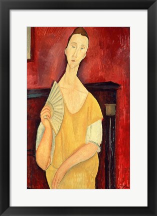 Framed Woman with a Fan Print